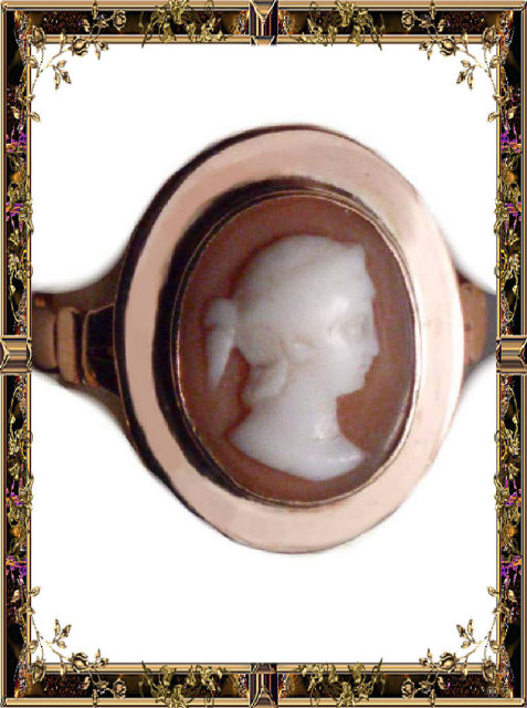 1800 Georgian ROSE GOLD Antique Cameo RING