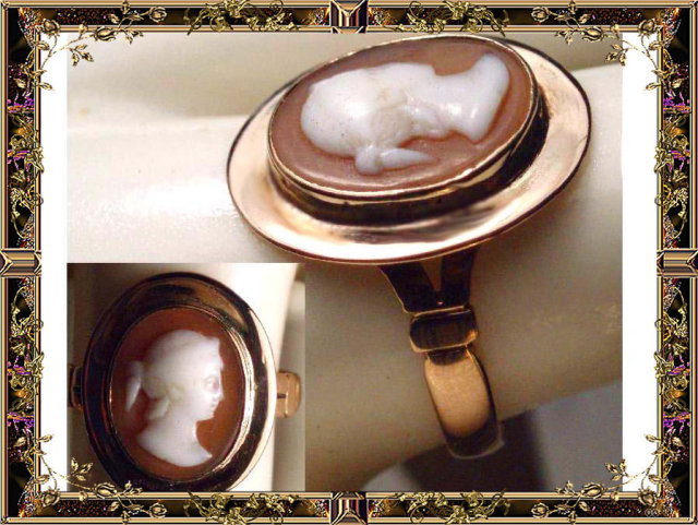 1800 Georgian ROSE GOLD Antique Cameo RING