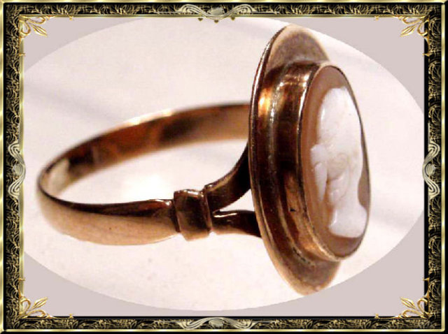 1800 Georgian ROSE GOLD Antique Cameo RING