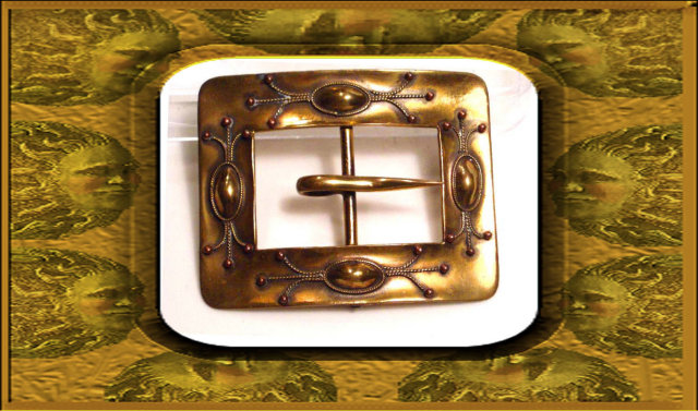 Fancy SIGNED ARTS and Crafts SASH BUCKLE