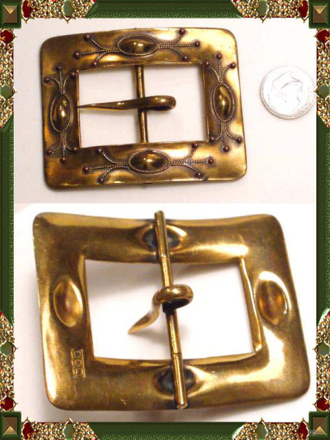 Fancy SIGNED ARTS and Crafts SASH BUCKLE