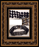 1800s GEORGIAN JET Mourning 3 row necklace