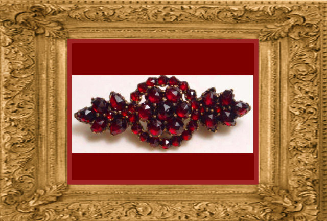 Victorian BOHEMIAN GARNET Fancy SASH PIN Brooch