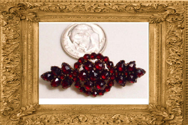 Victorian BOHEMIAN GARNET Fancy SASH PIN Brooch