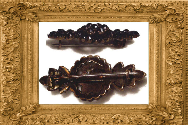 Victorian BOHEMIAN GARNET Fancy SASH PIN Brooch