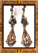 DECO Czech SIGNED SNAKE Jeweled earrrings