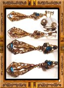 DECO Czech SIGNED SNAKE Jeweled earrrings