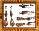 DECO Czech SIGNED SNAKE Jeweled earrrings