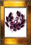 Vintage Signed Purple Rhinestone Eisenberg PIN
