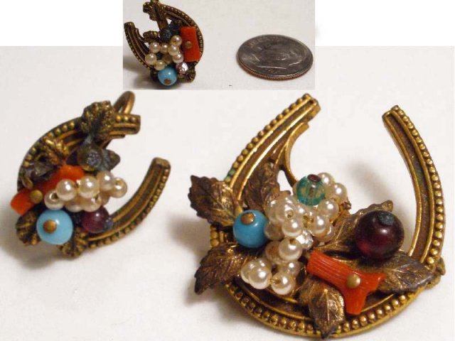 Edwardian SIGNED dated Coro Coral DEmi Parure