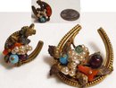 Edwardian SIGNED dated Coro Coral DEmi Parure