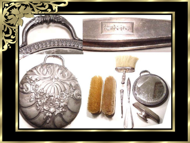 1894 VIctorian STERLING Hallmarked Vanity SET