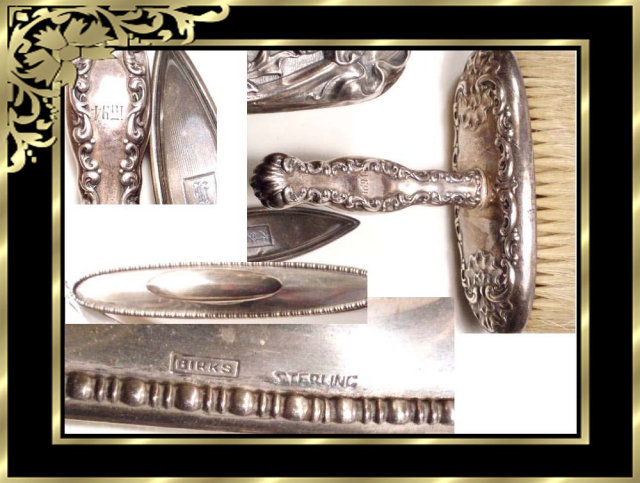 1894 VIctorian STERLING Hallmarked Vanity SET
