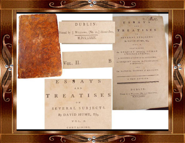 Rare OUT OF PRINT 1779 Essay Treatises HUME