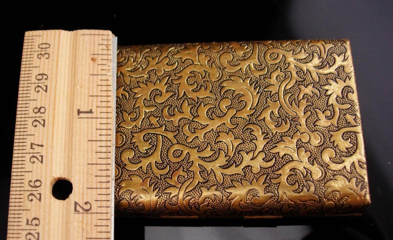 Antique Austro Hungarian Calling card case / GRAND TOUR accessory / rhinestone Jewels / vintage box / ornate etchings