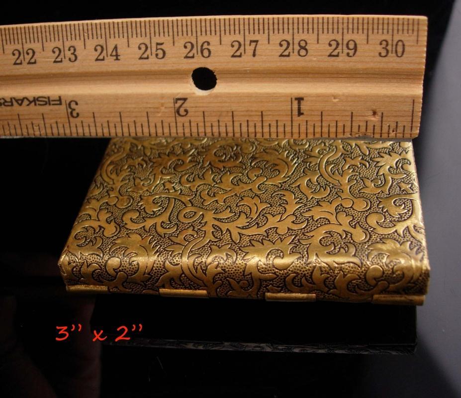 Antique Austro Hungarian Calling card case / GRAND TOUR accessory / rhinestone Jewels / vintage box / ornate etchings