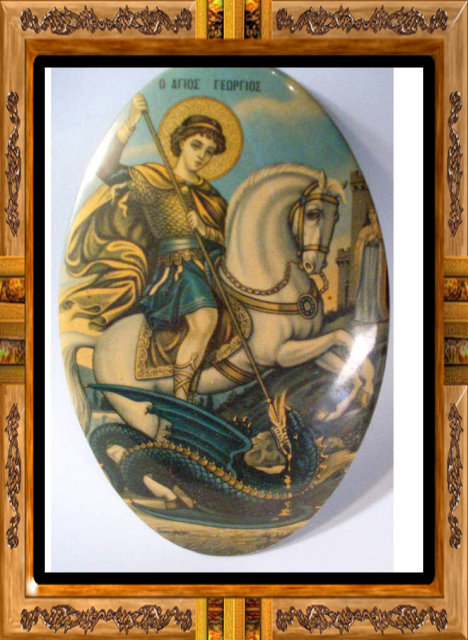 ANtique Advertising metal Soldier Dragon Plaque