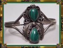 Vintage SIGNED Sterling Malachite bracelet