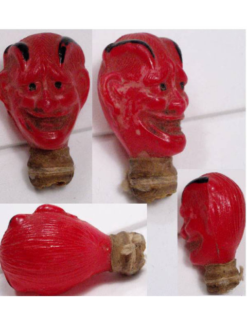 Early vintage DEVIL head with teeth Candy Container
