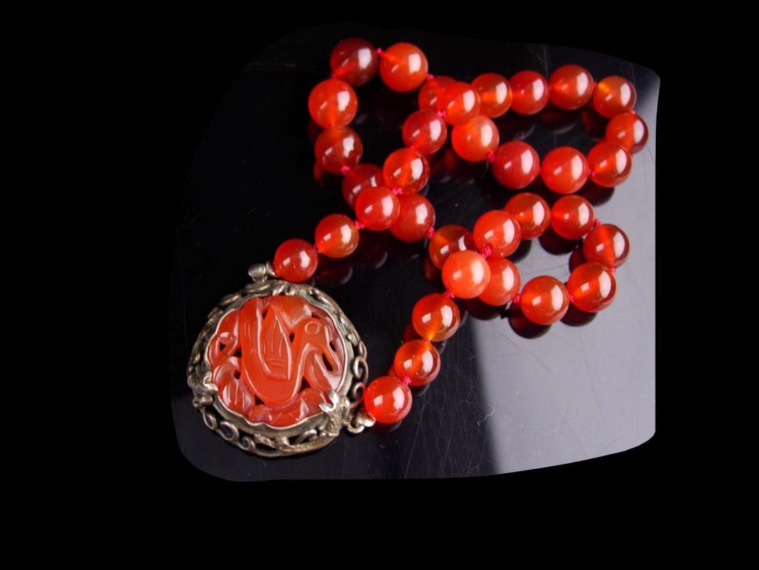 19th CENTURY DRAGON choker / antique SNAKE Necklace / vintage Carnelian Chimera / Antique jewelry / asian carved clasp / chinese oriental