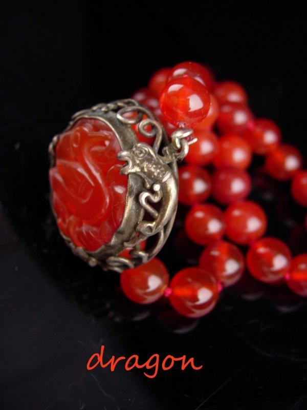 19th CENTURY DRAGON choker / antique SNAKE Necklace / vintage Carnelian Chimera / Antique jewelry / asian carved clasp / chinese oriental