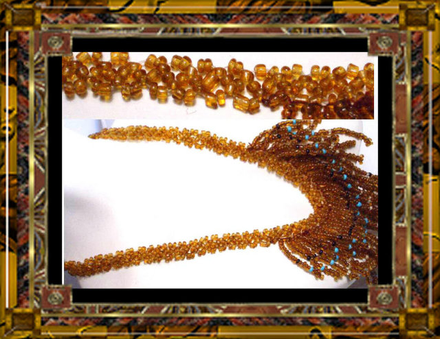Dripping GLASS FRINGE fancy exotic necklace