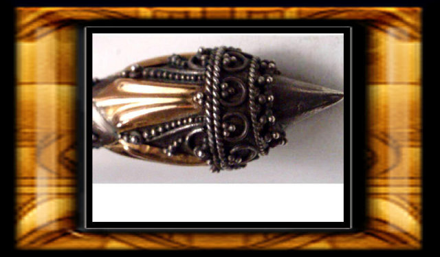 Vintage Rose gold etruscan silver drop earrings
