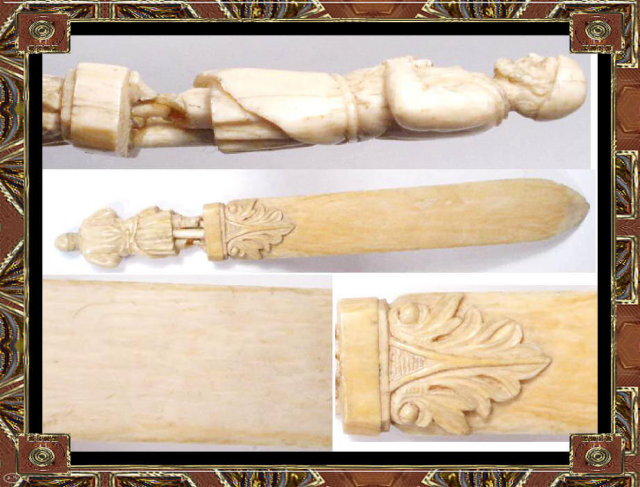 18th CENTURY IVORY Figural MONK Page turner