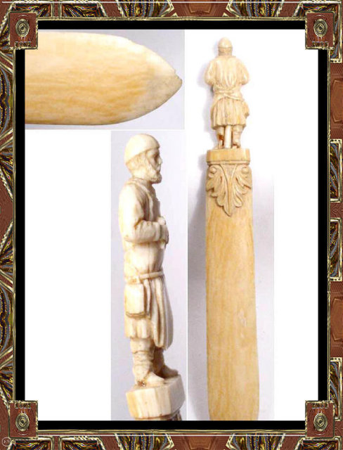 18th CENTURY IVORY Figural MONK Page turner