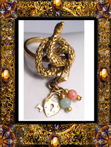 Vintage angelskin coral exotic SNAKE ring