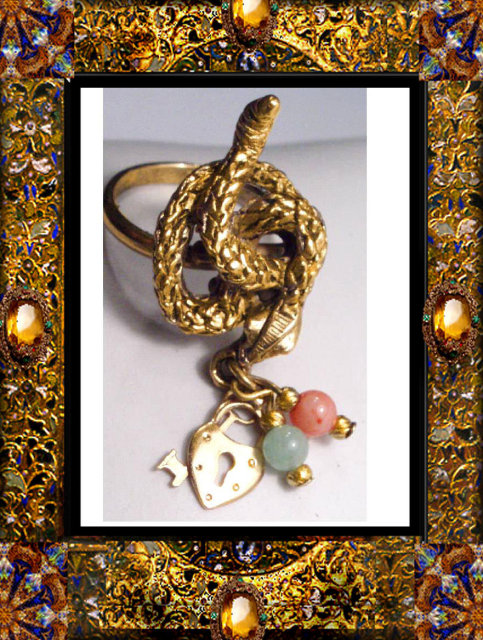 Vintage angelskin coral exotic SNAKE ring
