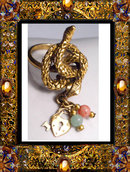 Vintage angelskin coral exotic SNAKE ring