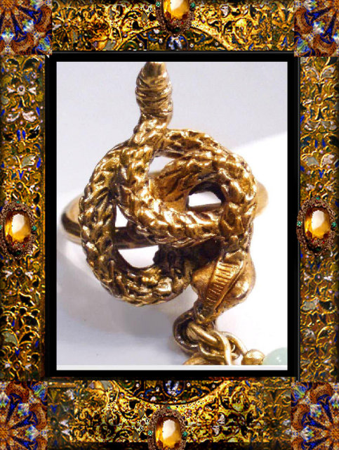 Vintage angelskin coral exotic SNAKE ring