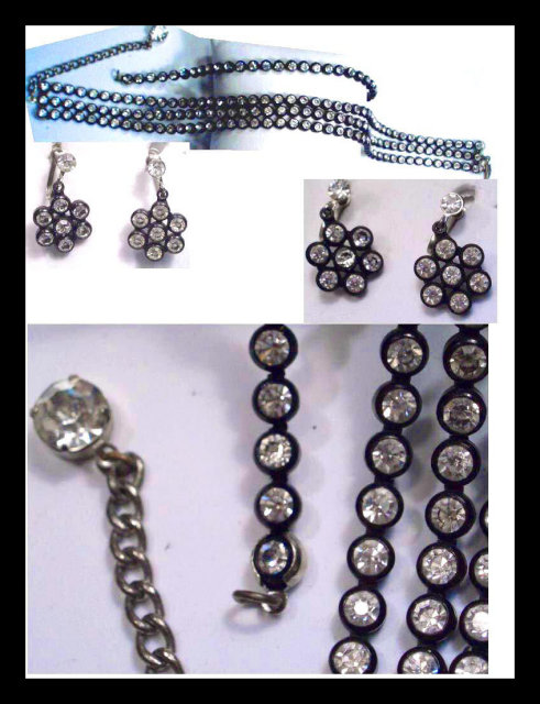DECO GLITZ Sparkling rhinestone Parure FLASHY