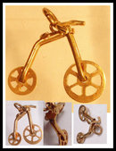 Vintage MEchanical Unicycle 14kt GOLD CHARM