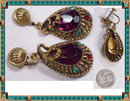 Vintage Edwardian Jeweled Snake drop earrings