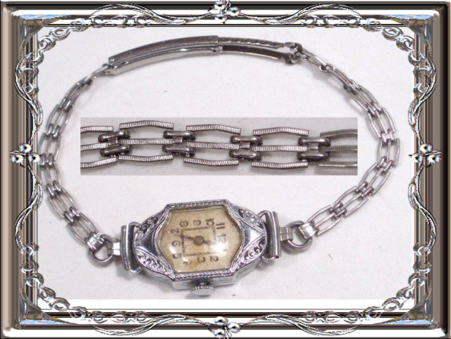 Fancy Enamel ART DECO Vintage Watch & band