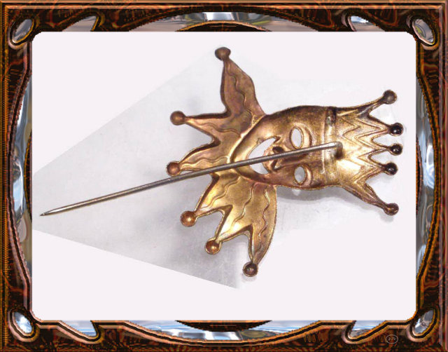 Vintage JESTER enamel masquerade stickpin