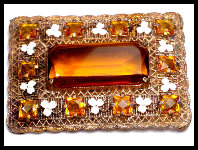 HUGE Austro Hungarian Enamel Glass SASH PIN