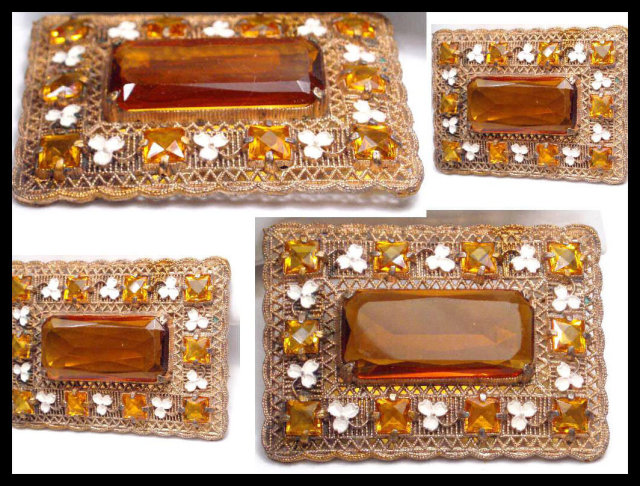 HUGE Austro Hungarian Enamel Glass SASH PIN