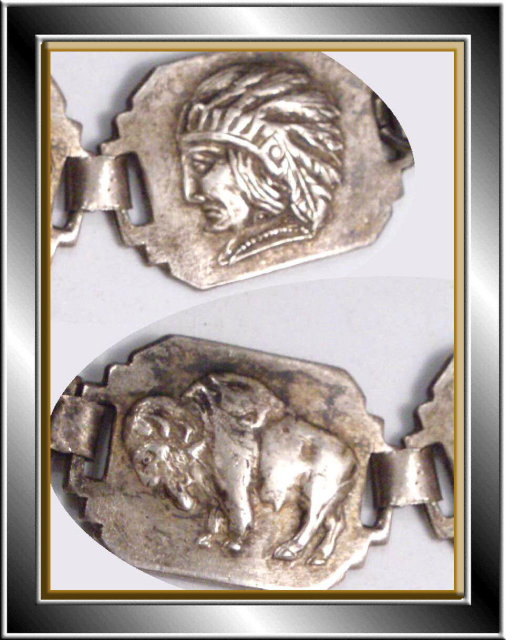 Vintage INDIAN Figural Enamel OLD Bracelet