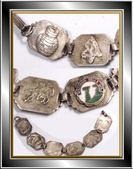 Vintage INDIAN Figural Enamel OLD Bracelet
