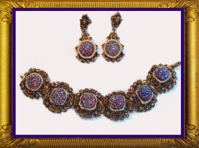 Vintage DECO Signed Queens jewels Parure