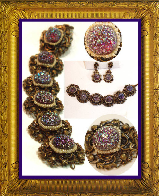 Vintage DECO Signed Queens jewels Parure