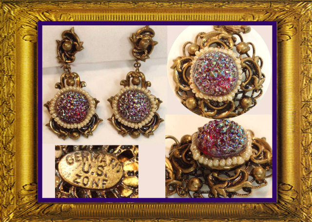 Vintage DECO Signed Queens jewels Parure