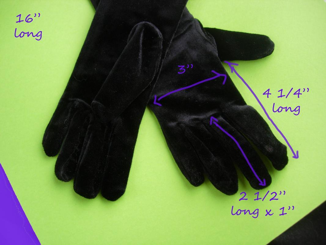 Vintage long velvet gloves - Ben Berger - original tags - 16