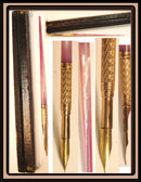 19th century PINK Victorian Dip quill pen &case