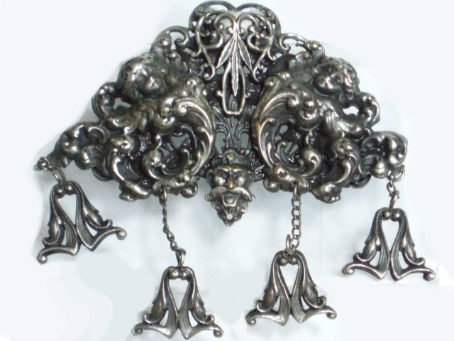Victorian Vinaigrette Bacchus Cherub Chatelaine