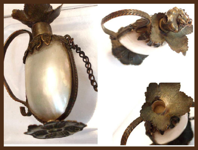 RARE Antique Georgian Shell Vinaigrette perfume