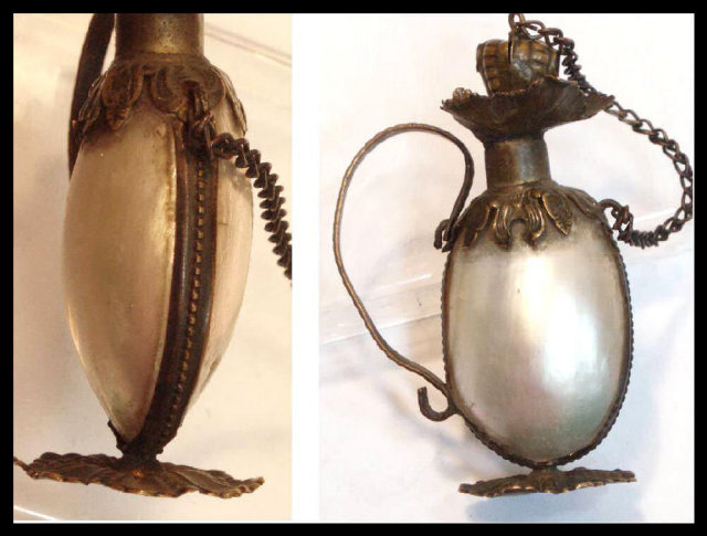 RARE Antique Georgian Shell Vinaigrette perfume